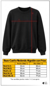 buzo cuello redondo friza personalizado