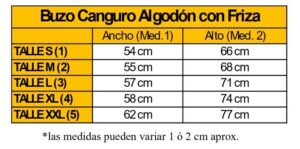 buzo canguro algodón con friza personalizado